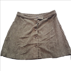 FSL Apparel Olive Corduroy Button Front Skirt Medium